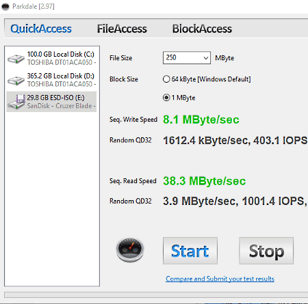 usb flash drive speed test for mac